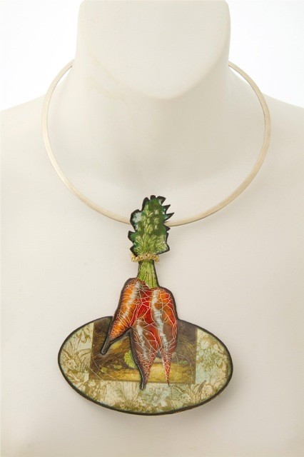 Sean Axelrod, Its a Carrot, Enamel Print and Silver, 2016, Enamel Print and Silver, 2016, 10x13cm - 2500 (stanley street gallerys conflicted copy 2016-09-09)