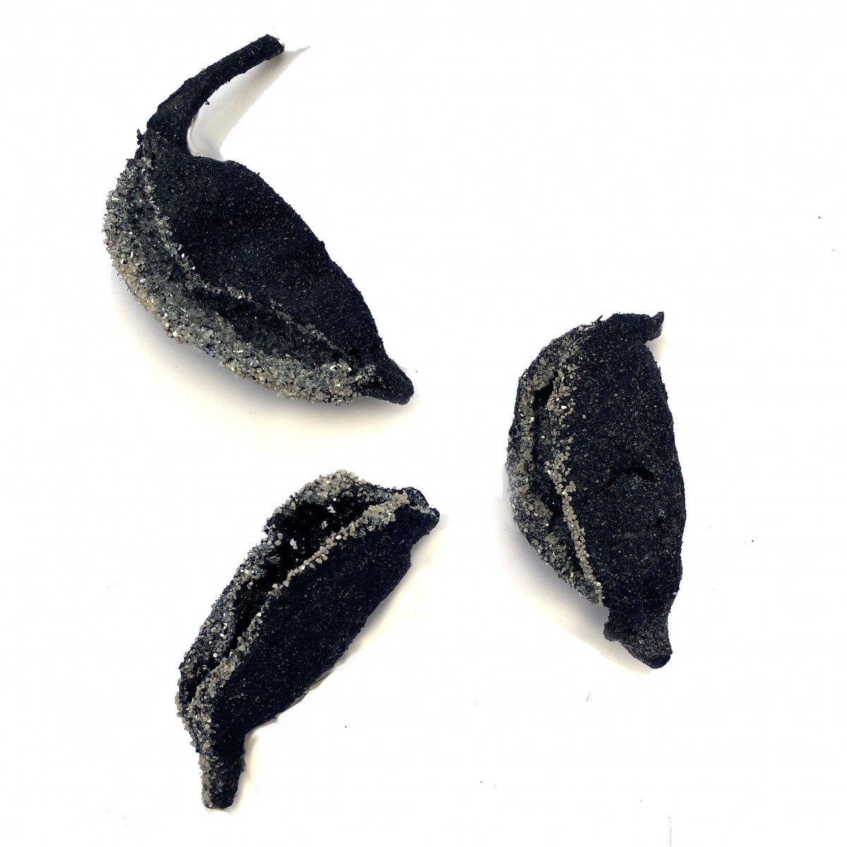 JENNY FAHEY POD 1 SET OF THREE, COPPER, SAND, CRUSHED ROCK, MIRROR  GLITTER