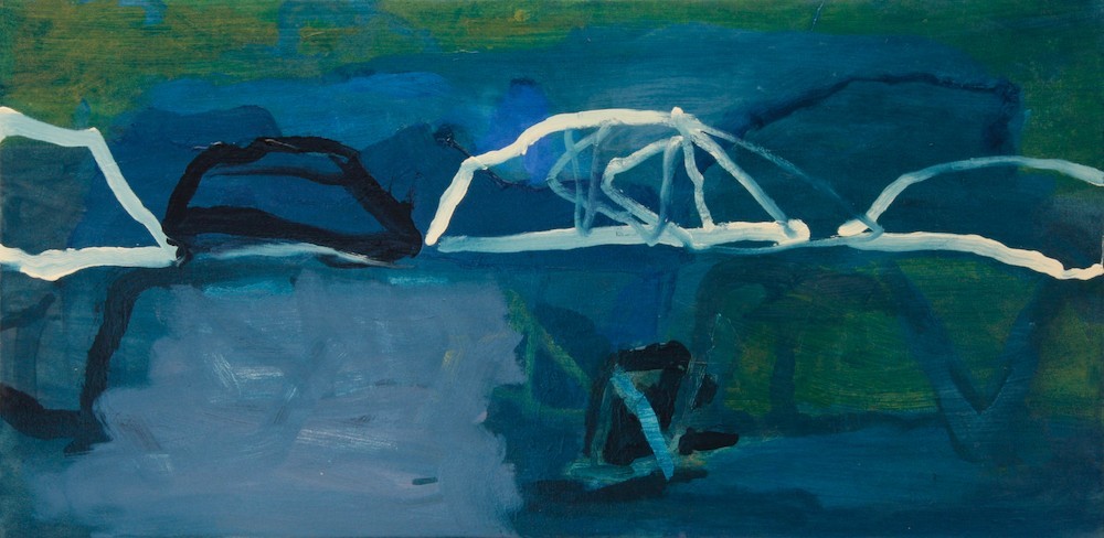 David Collins, Islands and Bridges, 2018, oil on canvas, 46X90cm 2600