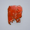 Car wreck brooch, deep orange 