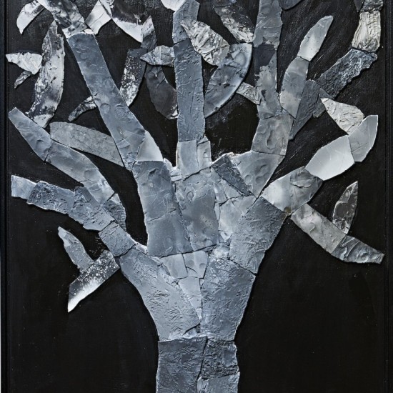 Elisa Bartels - Black fired vase with plant imprints 